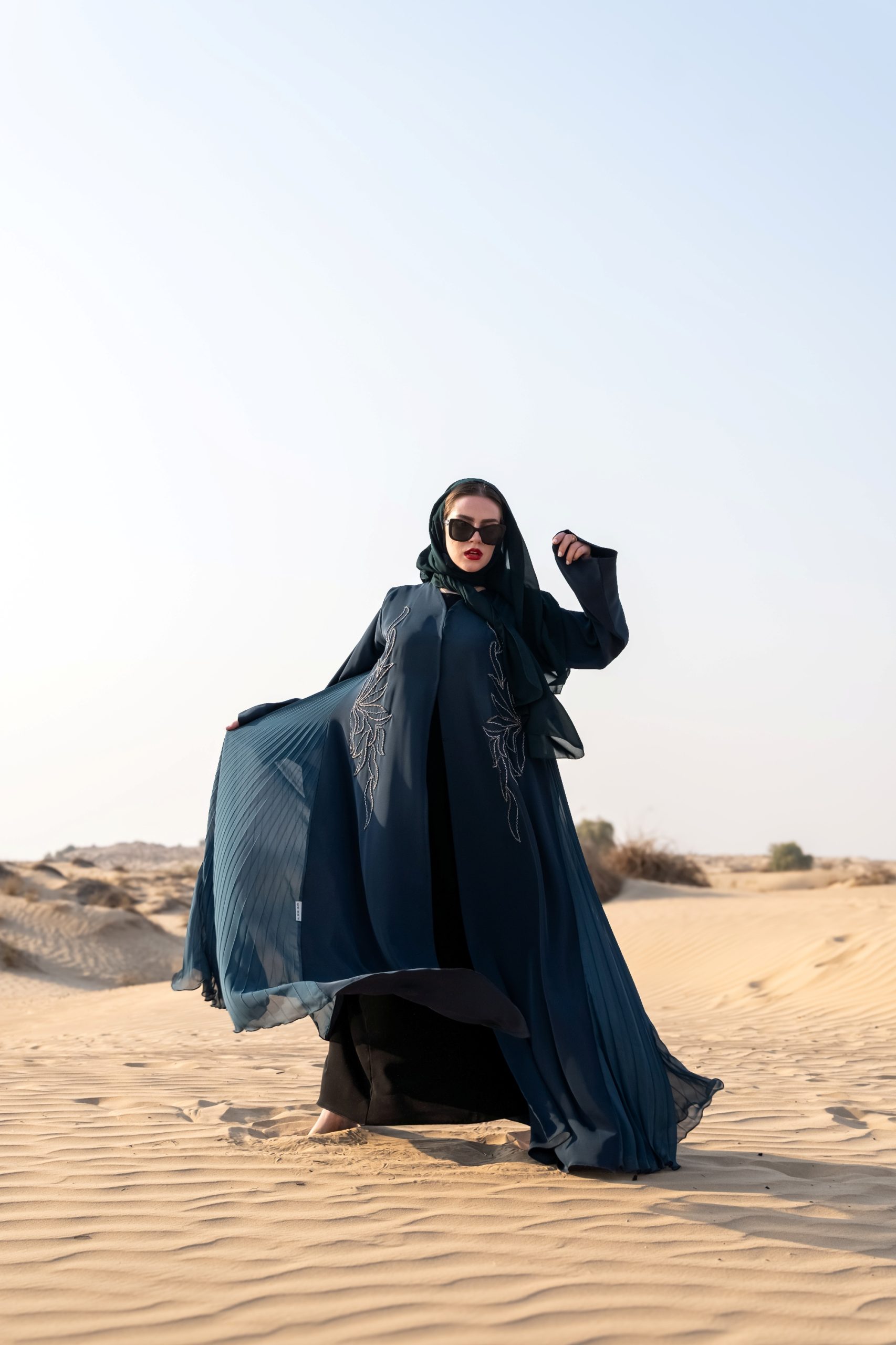 DSC08552 Midnight teal abaya - Image 1