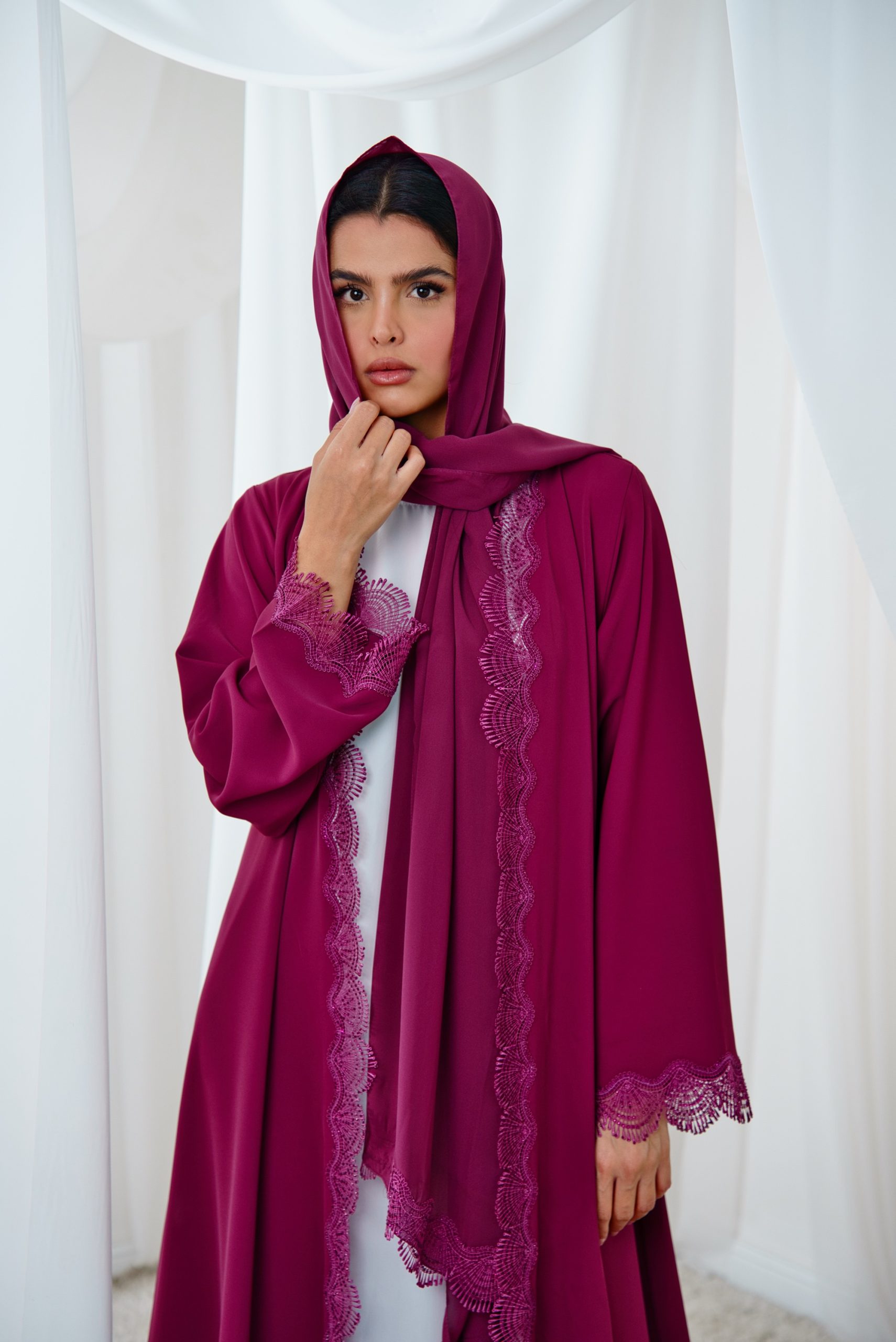 dsc09241-2 Pearl lace abaya - Image 1